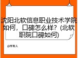 沈阳北软信息职业技术学院如何，口碑怎么样？(北软职院口碑如何)