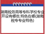 湖南税务高等专科学校专业开设有哪些,特色在哪(湖南税专专业特色)