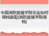 中国消防救援学院毕业如何调档案呢(消防救援学院调档)