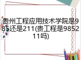 贵州工程应用技术学院是985还是211(贵工程是985211吗)