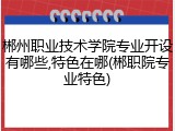 郴州职业技术学院专业开设有哪些,特色在哪(郴职院专业特色)
