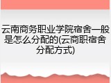 云南商务职业学院宿舍一般是怎么分配的(云商职宿舍分配方式)