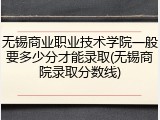 无锡商业职业技术学院一般要多少分才能录取(无锡商院录取分数线)