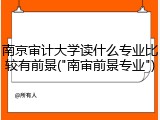 南京审计大学读什么专业比较有前景("南审前景专业")