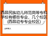 西昌民族幼儿师范高等专科学校有哪些专业，几个校区(西昌幼专专业校区)