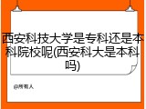 西安科技大学是专科还是本科院校呢(西安科大是本科吗)