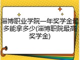 淄博职业学院一年奖学金最多能拿多少(淄博职院最高奖学金)