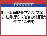 湖北体育职业学院奖学金评定细则是怎样的(湖体职院奖学金细则)