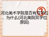 河北美术学院是否有双学位，为什么(河北美院双学位原因)