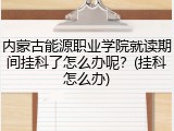 内蒙古能源职业学院就读期间挂科了怎么办呢？(挂科怎么办)