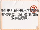 浙江电力职业技术学院是否有双学位，为什么(浙电院双学位原因)