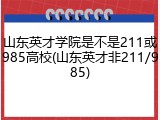 山东英才学院是不是211或985高校(山东英才非211/985)