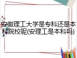 安徽理工大学是专科还是本科院校呢(安理工是本科吗)