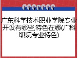广东科学技术职业学院专业开设有哪些,特色在哪(广科职院专业特色)