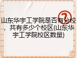 山东华宇工学院是否有分校，共有多少个校区(山东华宇工学院校区数量)