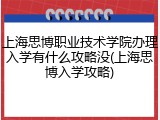 上海思博职业技术学院办理入学有什么攻略没(上海思博入学攻略)