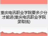 重庆电讯职业学院要多少分才能进(重庆电讯职业学院录取线)