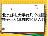北京邮电大学有几个校区,有多少人(北邮校区及人数)