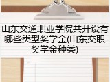 山东交通职业学院共开设有哪些类型奖学金(山东交职奖学金种类)
