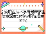 宁波职业技术学院最新招生简章深度分析(宁职院招生简析)