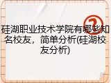 硅湖职业技术学院有哪些知名校友，简单分析(硅湖校友分析)
