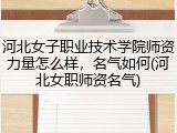 河北女子职业技术学院师资力量怎么样，名气如何(河北女职师资名气)