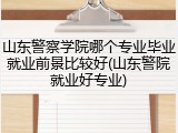山东警察学院哪个专业毕业就业前景比较好(山东警院就业好专业)