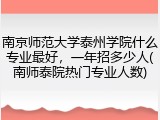南京师范大学泰州学院什么专业最好，一年招多少人(南师泰院热门专业人数)
