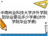 中南林业科技大学涉外学院到毕业要花多少学费(涉外学院毕业学费)