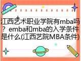 江西艺术职业学院有mba吗？emba和mba的入学条件是什么(江西艺院MBA条件)