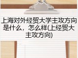 上海对外经贸大学主攻方向是什么，怎么样(上经贸大主攻方向)
