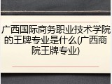 广西国际商务职业技术学院的王牌专业是什么(广西商院王牌专业)
