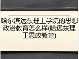 哈尔滨远东理工学院的思想政治教育怎么样(哈远东理工思政教育)