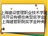上海建设管理职业技术学院共开设有哪些类型奖学金(上海建管职院奖学金种类)