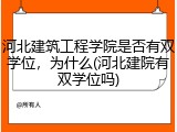 河北建筑工程学院是否有双学位，为什么(河北建院有双学位吗)