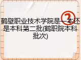 鹤壁职业技术学院是一本还是本科第二批(鹤职院本科批次)