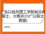 广东以色列理工学院有没有院士，大概多少(广以院士数量)