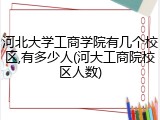河北大学工商学院有几个校区,有多少人(河大工商院校区人数)