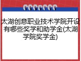 太湖创意职业技术学院开设有哪些奖学和助学金(太湖学院奖学金)