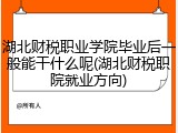 湖北财税职业学院毕业后一般能干什么呢(湖北财税职院就业方向)