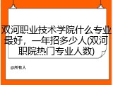 双河职业技术学院什么专业最好，一年招多少人(双河职院热门专业人数)