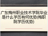 广东梅州职业技术学院毕业是什么学历有何优势(梅职院学历优势)