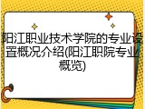 阳江职业技术学院的专业设置概况介绍(阳江职院专业概览)