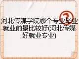 河北传媒学院哪个专业毕业就业前景比较好(河北传媒好就业专业)