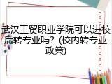 武汉工贸职业学院可以进校后转专业吗？(校内转专业政策)