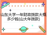 山东大学一年财政拨款大概多少钱(山大年拨款)