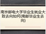 南京邮电大学毕业生就业大致去向如何(南邮毕业生去向)