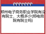 郑州电子商务职业学院有没有院士，大概多少(郑电商院有院士吗)