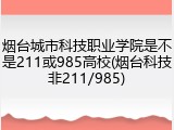 烟台城市科技职业学院是不是211或985高校(烟台科技非211/985)