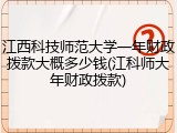 江西科技师范大学一年财政拨款大概多少钱(江科师大年财政拨款)
